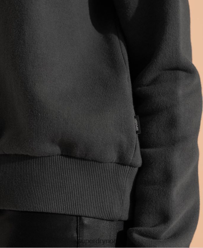 Superdry grå klær 86P46D6136 nyc times cropped hettegenser kvinner