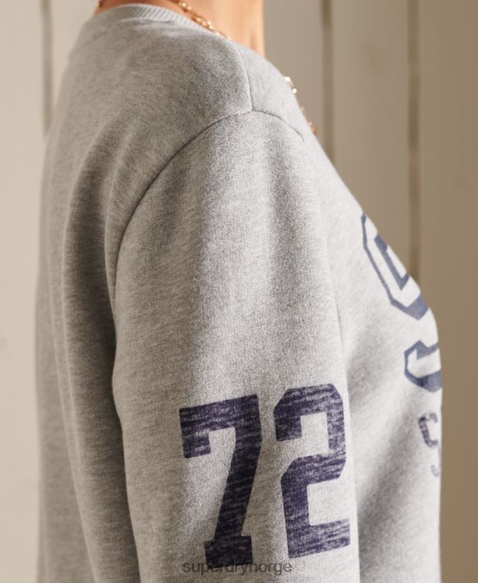 Superdry grå klær 86P46D6169 oversized genser for friidrettsfolk kvinner