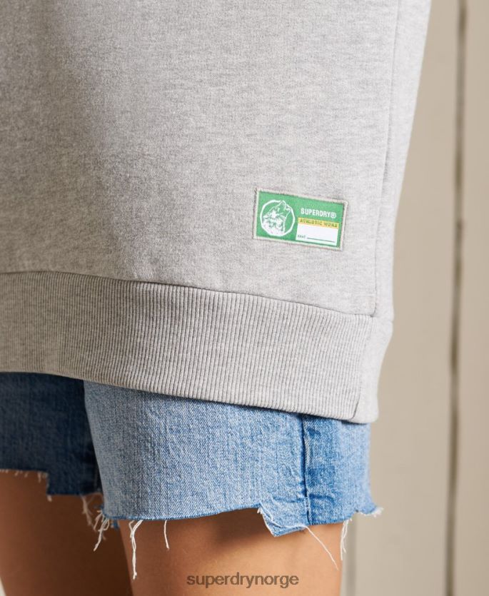 Superdry grå klær 86P46D6169 oversized genser for friidrettsfolk kvinner