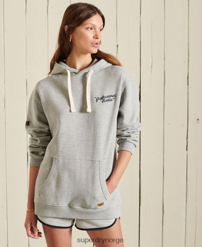 Superdry grå klær 86P46D6175 oversized hettegenser for arbeidsklær kvinner