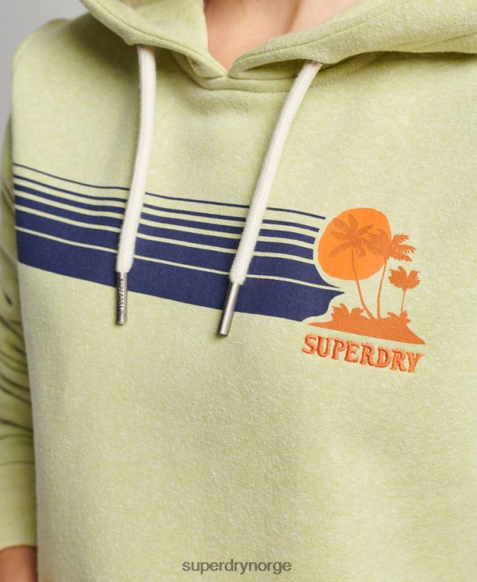 Superdry grønn klær 86P46D2168 vintage flott utendørs hettegenser kvinner