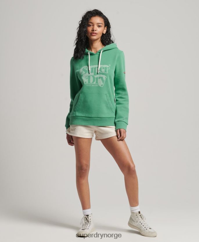 Superdry grønn klær 86P46D2202 vintage shadow hettegenser kvinner