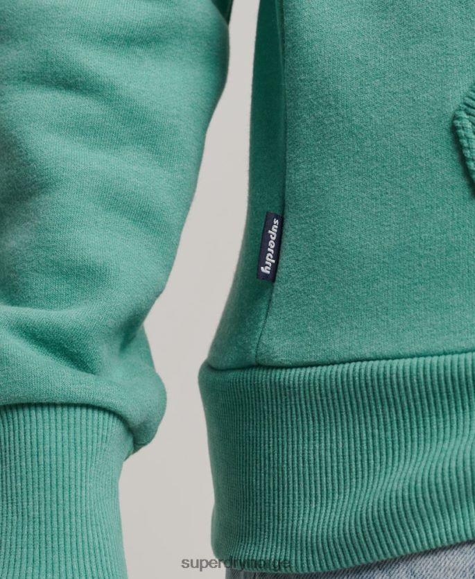 Superdry grønn klær 86P46D2271 vintage cali cutout hettegenser med glidelås kvinner