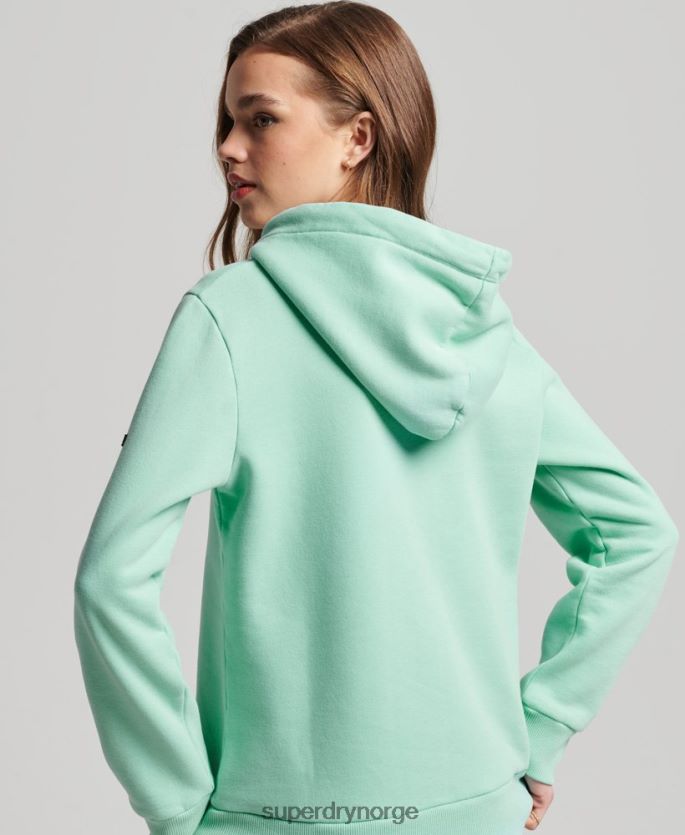 Superdry grønn klær 86P46D2294 vintage logo-fortelling hettegenser kvinner