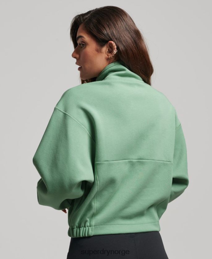 Superdry grønn klær 86P46D3286 tech batwing sweatshirt med halv glidelås kvinner