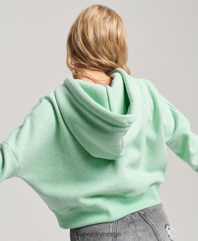 Superdry grønn klær 86P46D3319 vintage hettegenser med beskjæring med logo kvinner
