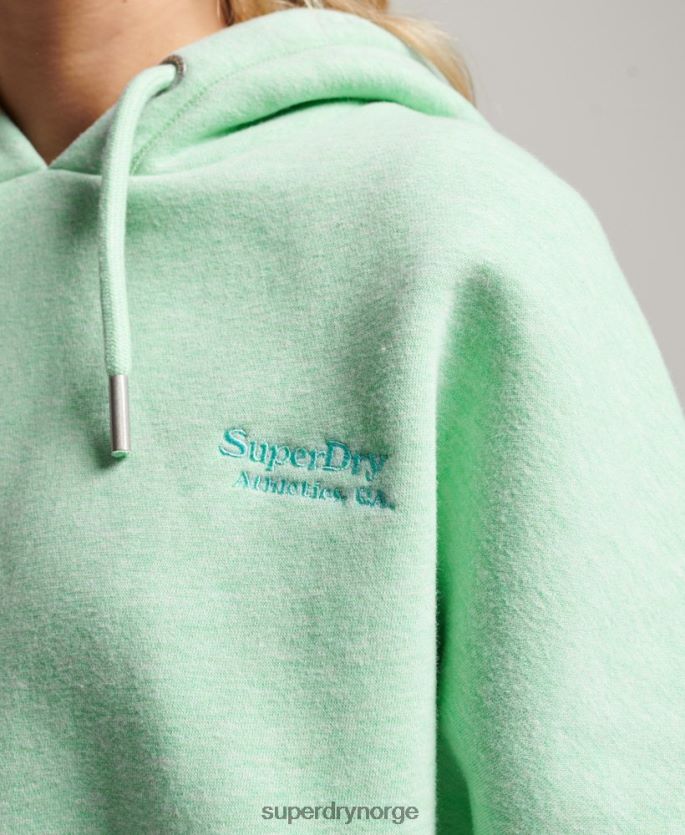 Superdry grønn klær 86P46D3319 vintage hettegenser med beskjæring med logo kvinner