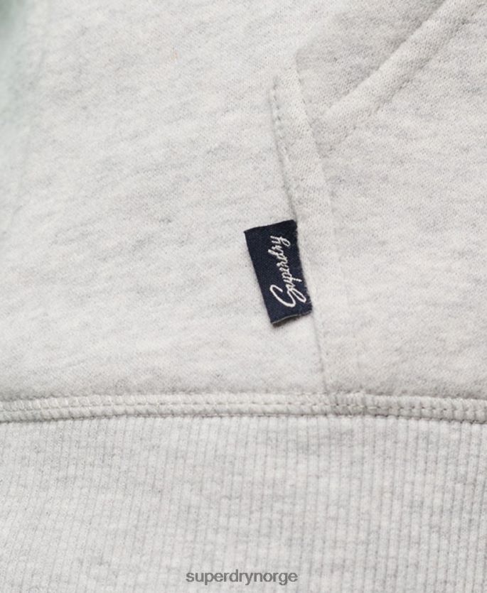 Superdry grønn klær 86P46D3349 vintage logo brodert baseball hettegenser med glidelås kvinner