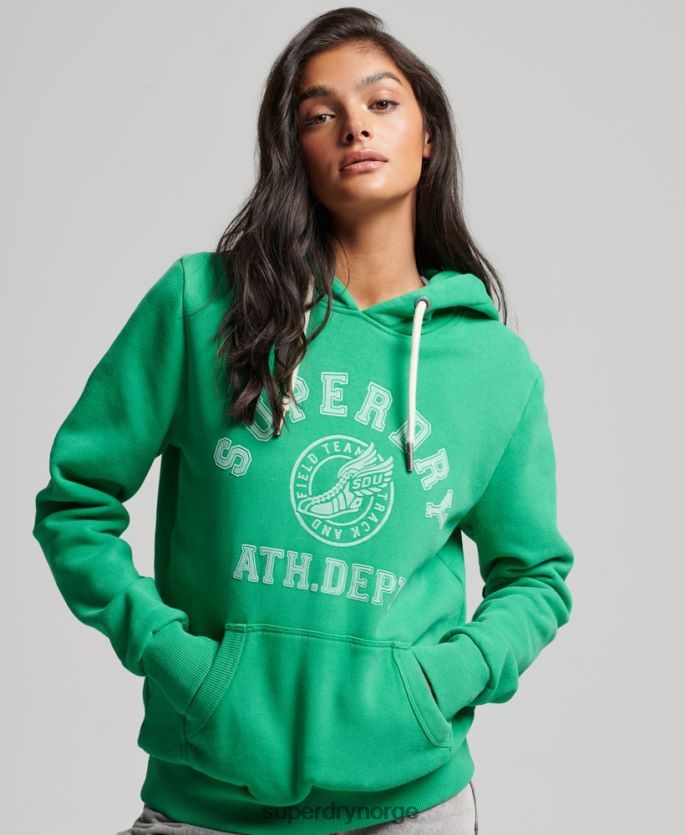 Superdry grønn klær 86P46D3395 vintage atletisk hettegenser kvinner