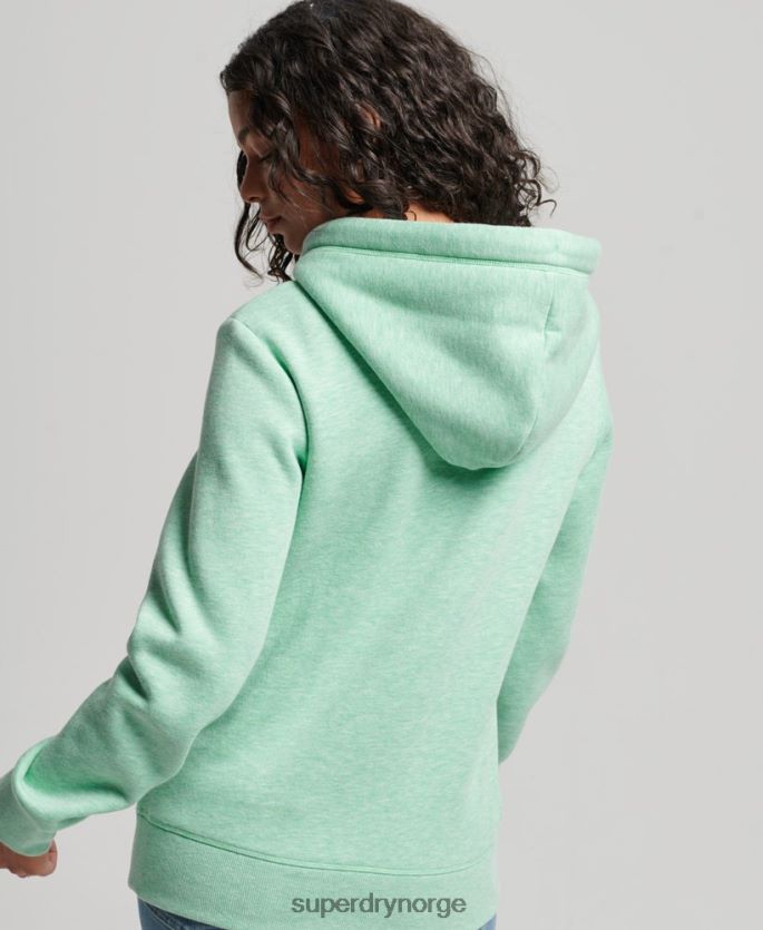 Superdry grønn klær 86P46D3413 vintage logo brodert hettegenser kvinner