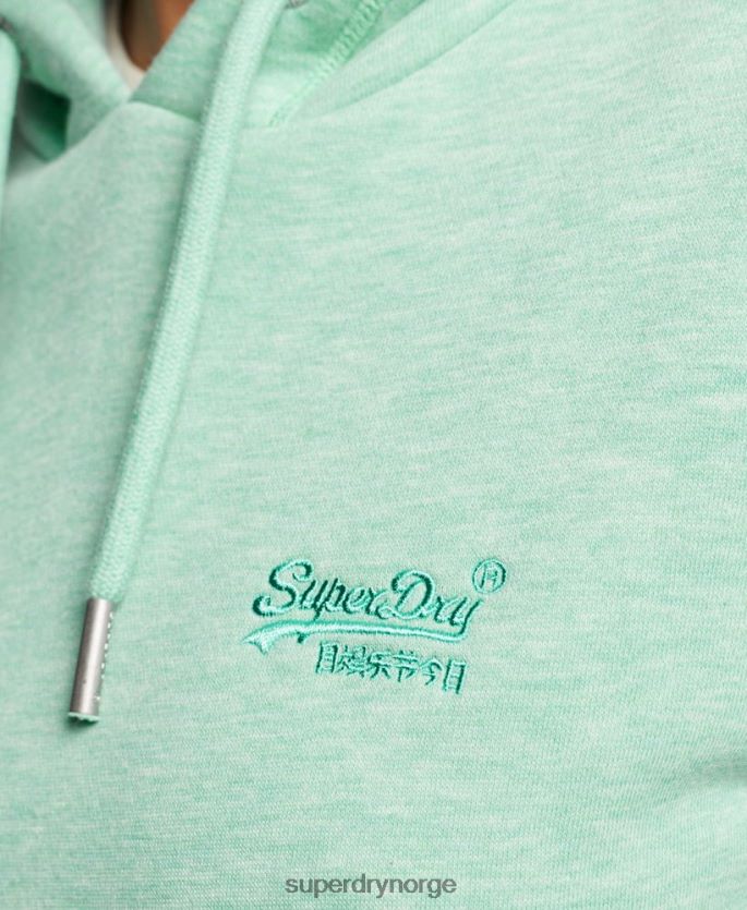 Superdry grønn klær 86P46D3413 vintage logo brodert hettegenser kvinner