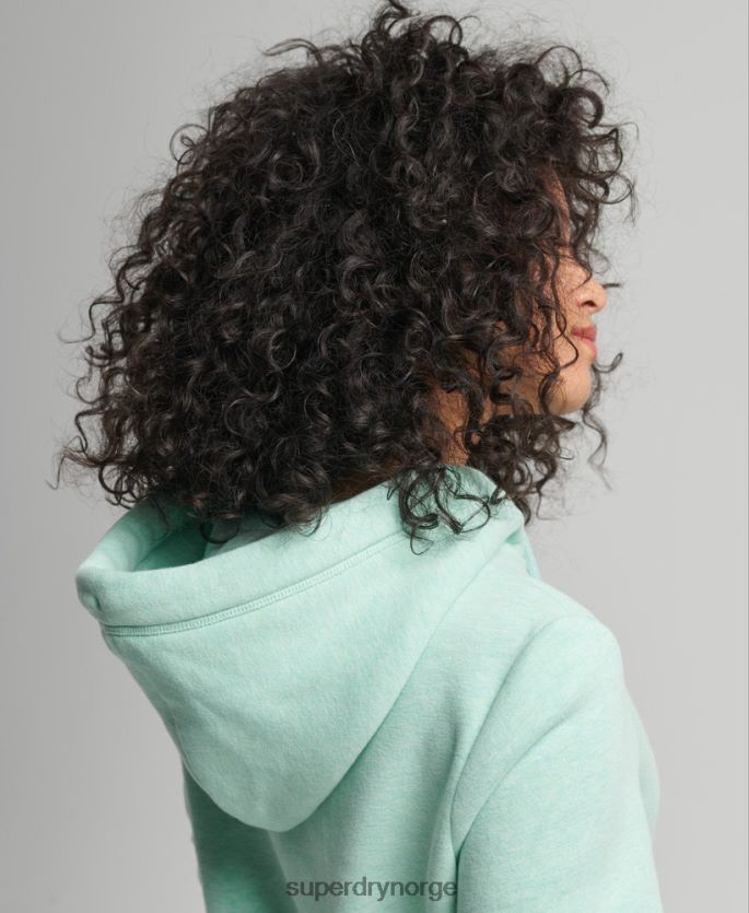 Superdry grønn klær 86P46D3422 vintage logobrodert hettegenser i økologisk bomull kvinner