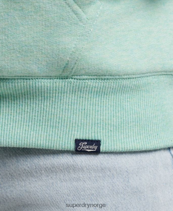 Superdry grønn klær 86P46D5757 essensiell borg-fôret hettegenser med glidelås kvinner