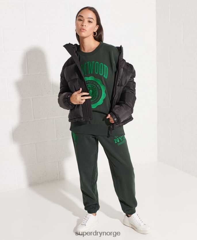 Superdry grønn klær 86P46D5836 college grafisk oversized crew sweatshirt kvinner