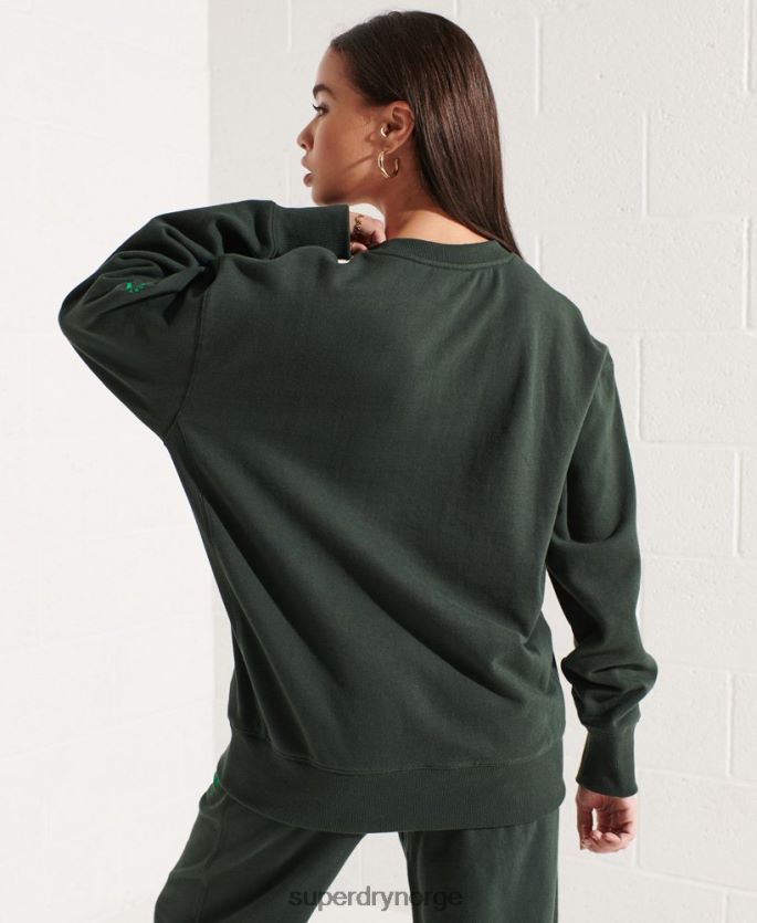 Superdry grønn klær 86P46D5836 college grafisk oversized crew sweatshirt kvinner