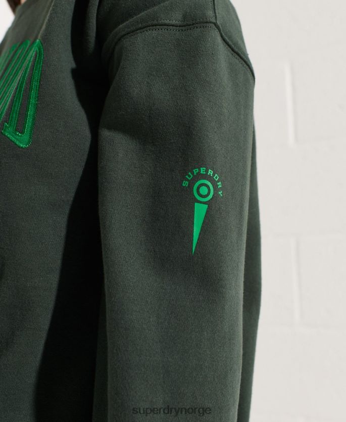 Superdry grønn klær 86P46D5836 college grafisk oversized crew sweatshirt kvinner