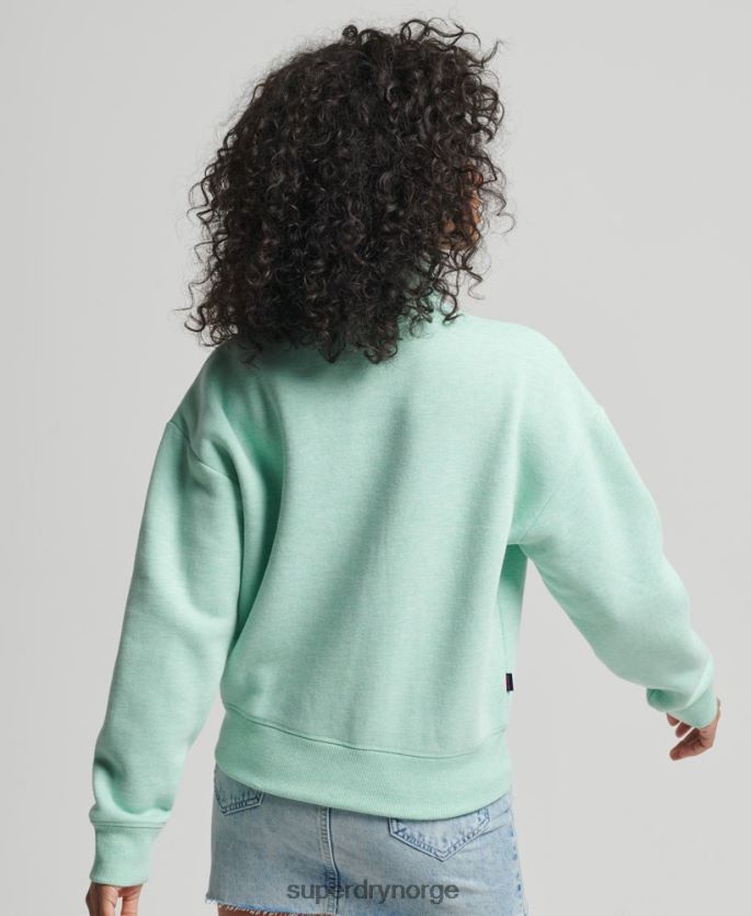 Superdry grønn klær 86P46D5893 Henley sweatshirt med vintage logo i økologisk bomull kvinner