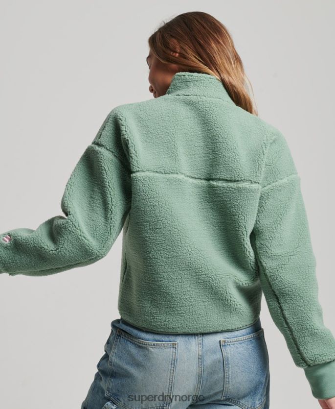 Superdry grønn klær 86P46D5914 myk fôret henley borg genser kvinner