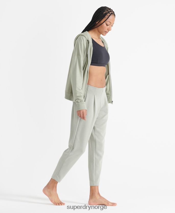 Superdry grønn klær 86P46D5917 flex hettegenser med glidelås kvinner