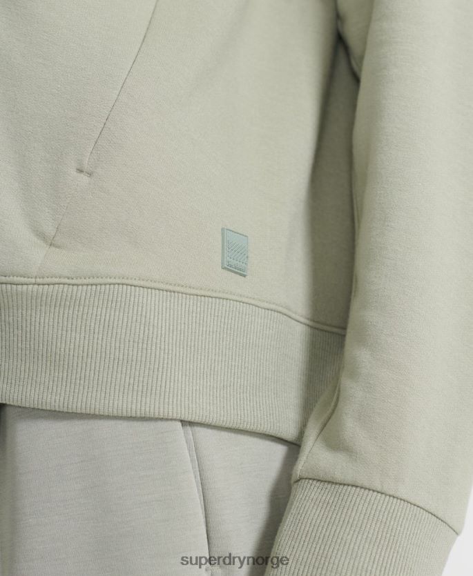 Superdry grønn klær 86P46D5917 flex hettegenser med glidelås kvinner