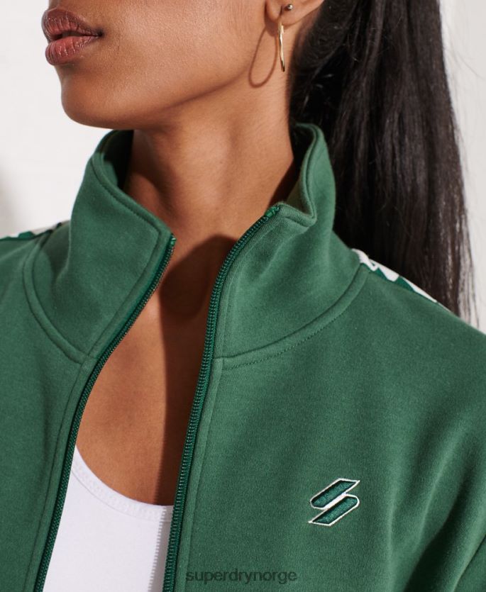 Superdry grønn klær 86P46D5953 kode tape track topp kvinner