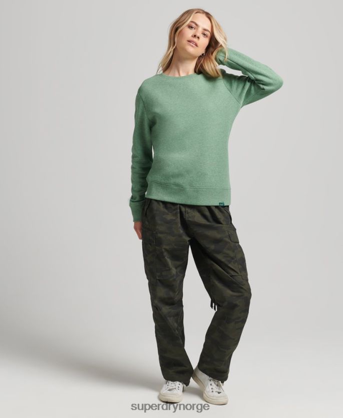 Superdry grønn klær 86P46D5980 genser med logobesetning i økologisk bomull kvinner