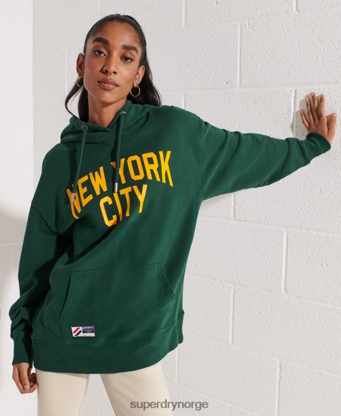 Superdry grønn klær 86P46D5993 city ​​college oversized hettegenser kvinner