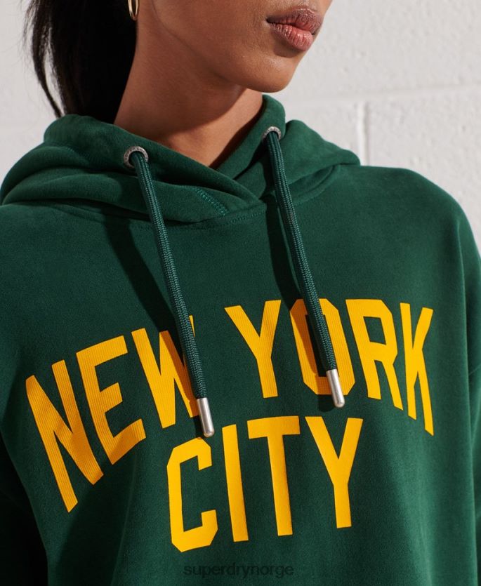 Superdry grønn klær 86P46D5993 city ​​college oversized hettegenser kvinner