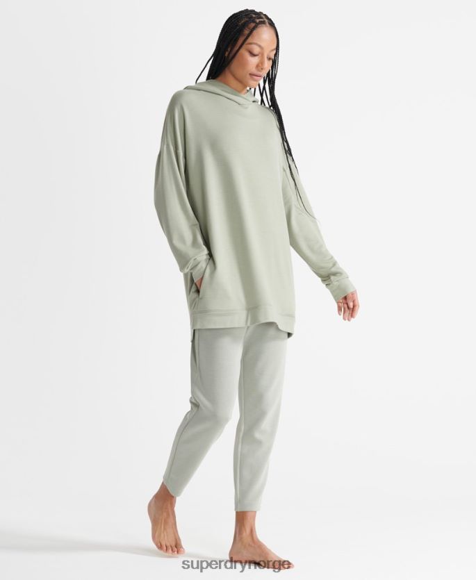 Superdry grønn klær 86P46D6004 flex avslappet hettegenser kvinner