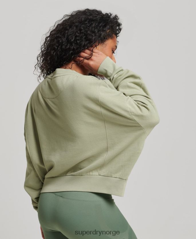 Superdry grønn klær 86P46D6031 genser med fleksible batwing crew i økologisk bomull kvinner