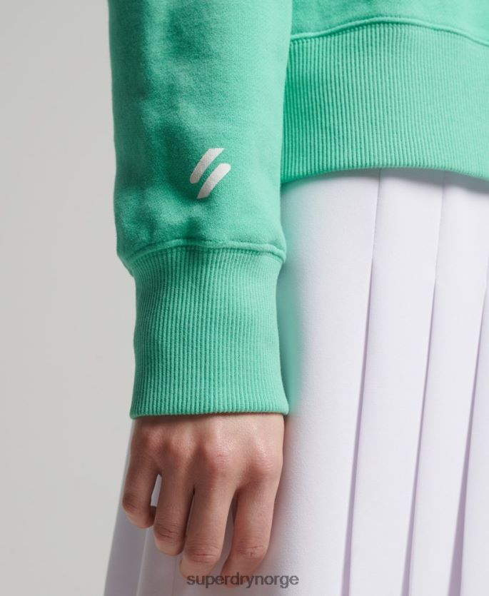 Superdry grønn klær 86P46D6082 core sport sweatshirt med halv glidelås kvinner