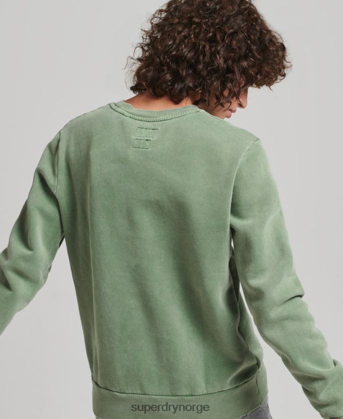 Superdry grønn klær 86P46D6112 vintage genser med borough crew med logo kvinner