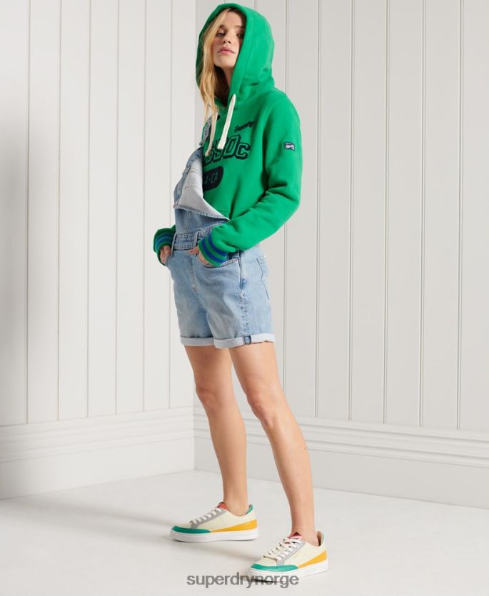 Superdry grønn klær 86P46D6133 collegiate atletisk union hettegenser kvinner
