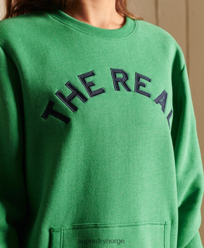 Superdry grønn klær 86P46D6142 oversized vintage logo source crew sweatshirt kvinner