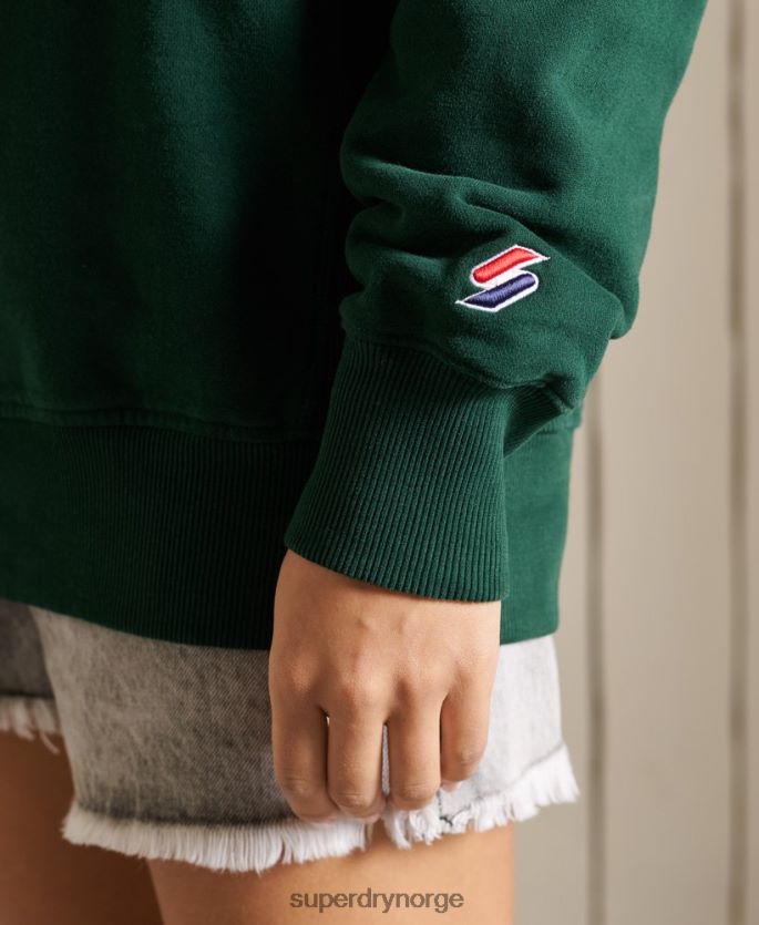 Superdry grønn klær 86P46D6162 college grafisk oversized crew sweatshirt kvinner
