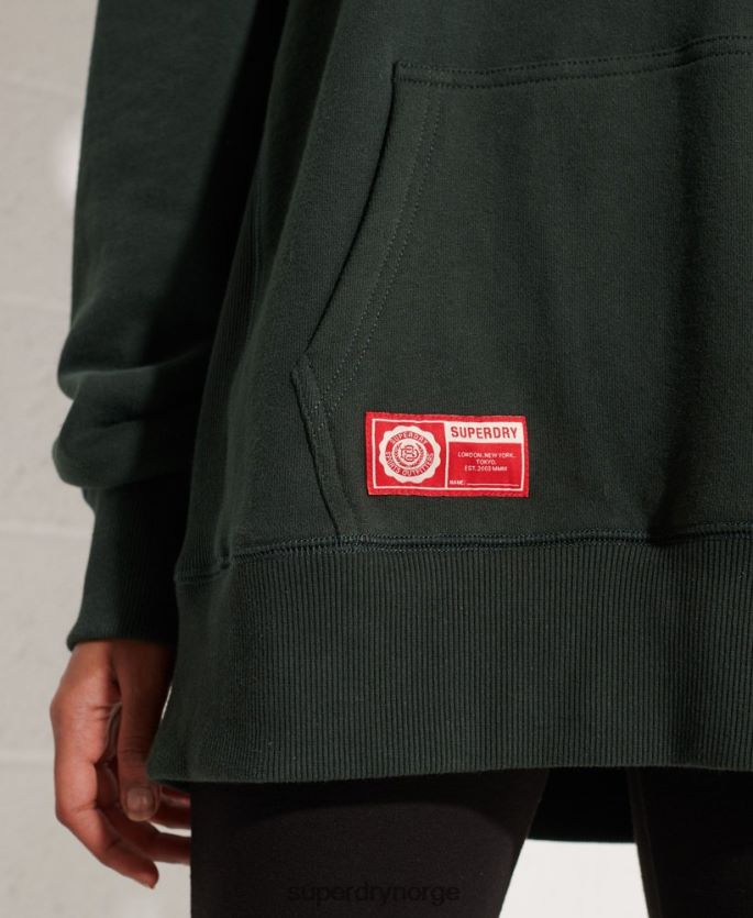 Superdry grønn klær 86P46D6168 college grafisk crop hettegenser kvinner