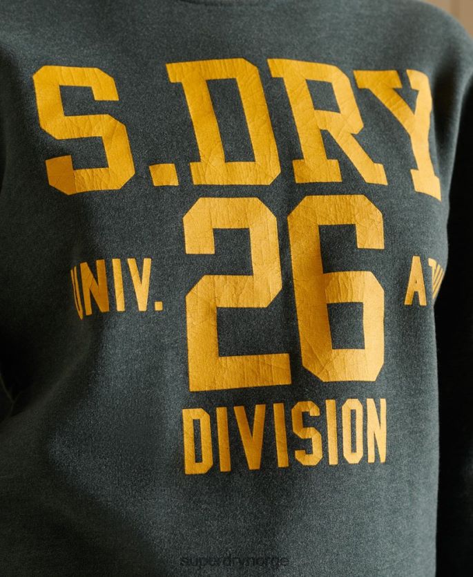 Superdry grønn klær 86P46D6170 oversized genser for friidrettsfolk kvinner
