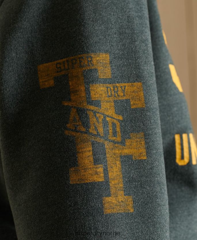 Superdry grønn klær 86P46D6170 oversized genser for friidrettsfolk kvinner