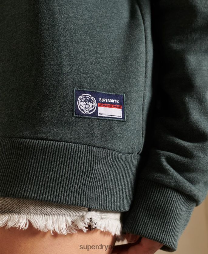 Superdry grønn klær 86P46D6170 oversized genser for friidrettsfolk kvinner