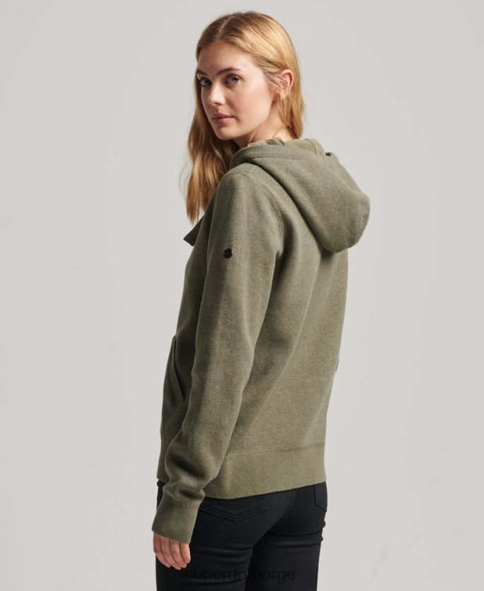 Superdry grønn klær 86P46D6757 økologisk bomull essensiell hettegenser i økologisk bomull kvinner