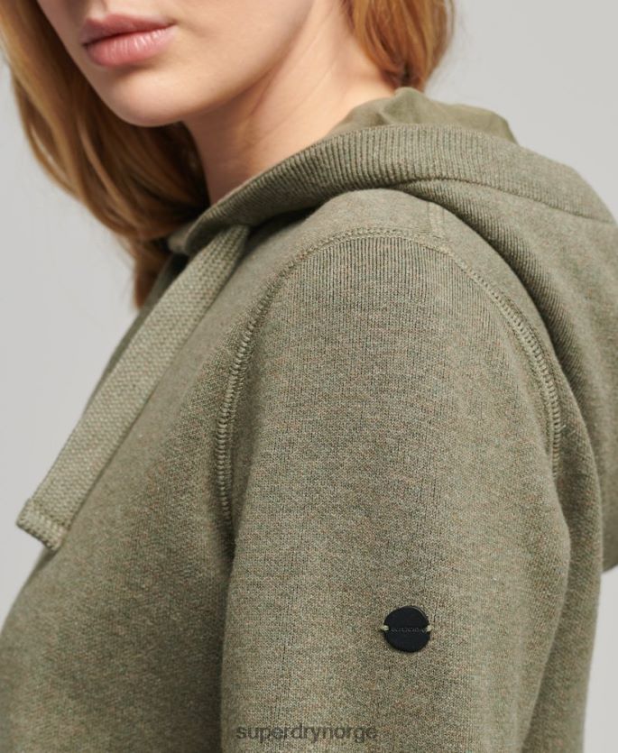 Superdry grønn klær 86P46D6757 økologisk bomull essensiell hettegenser i økologisk bomull kvinner