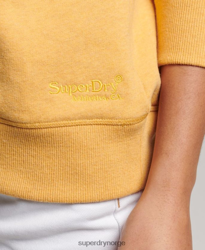 Superdry gul klær 86P46D2186 vintage logo brodert crew sweatshirt kvinner