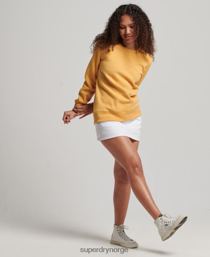 Superdry gul klær 86P46D2186 vintage logo brodert crew sweatshirt kvinner