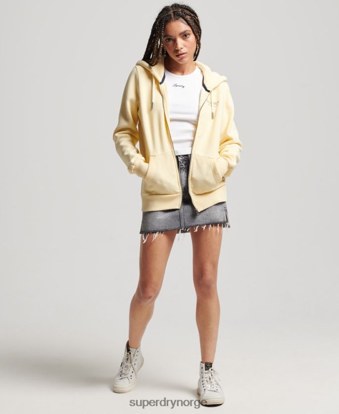 Superdry gul klær 86P46D2208 vintage regnbue hettegenser med glidelås kvinner