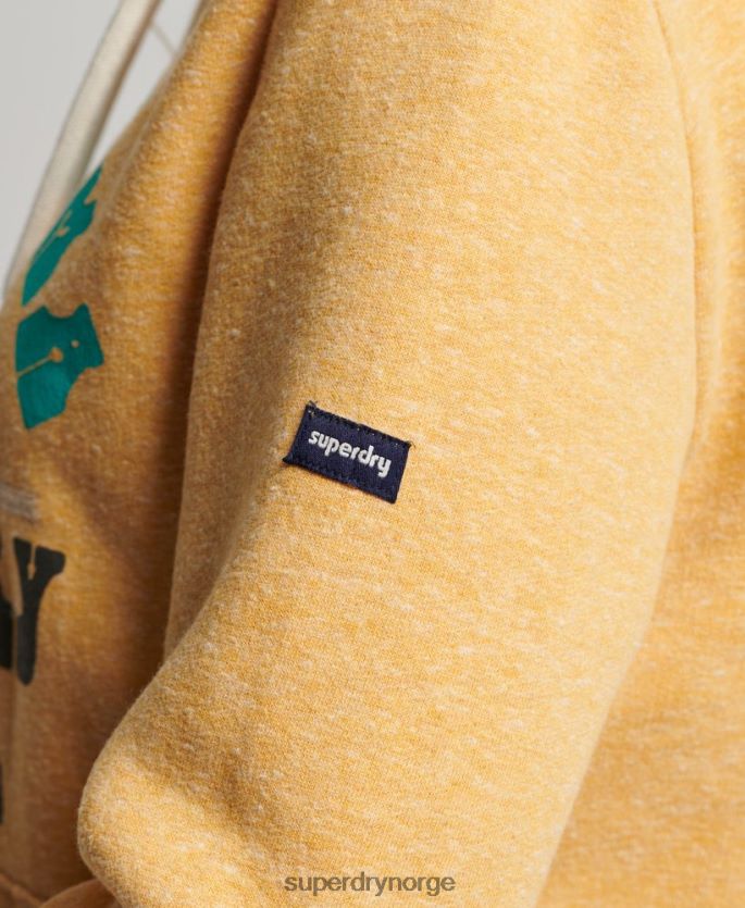 Superdry gul klær 86P46D2258 vintage flott utendørs hettegenser kvinner