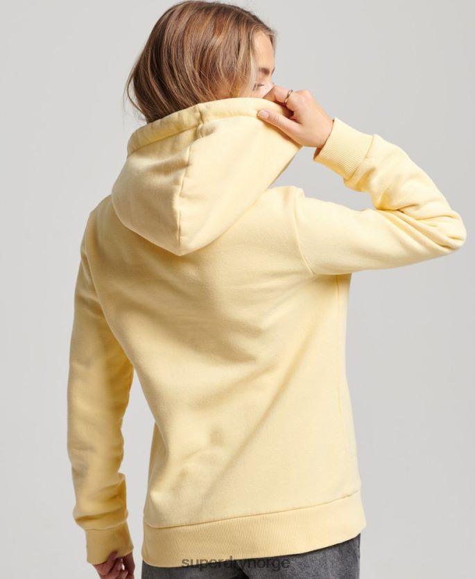 Superdry gul klær 86P46D3271 vintage logo premium varer floral hettegenser kvinner