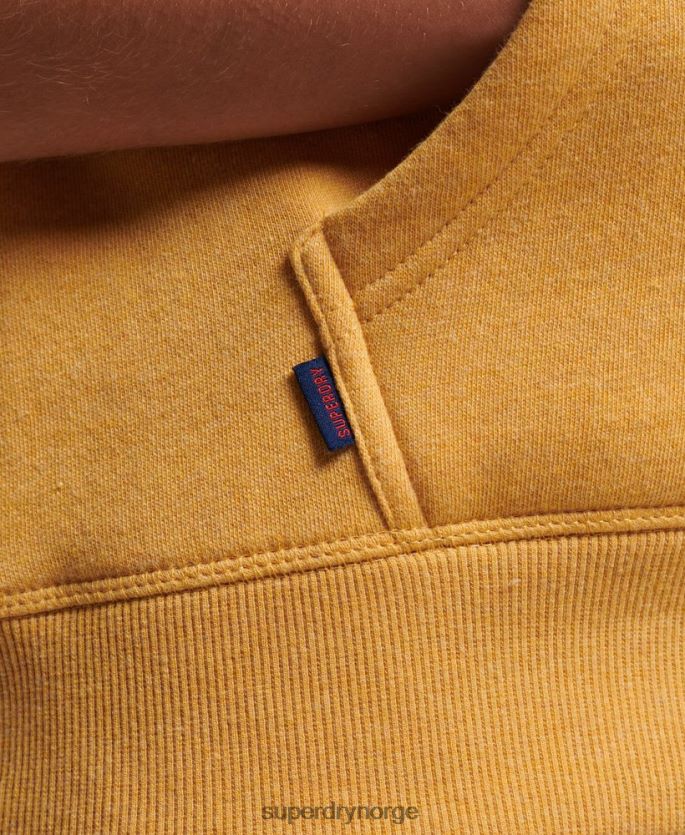 Superdry gul klær 86P46D3344 vintage logo brodert hettegenser kvinner