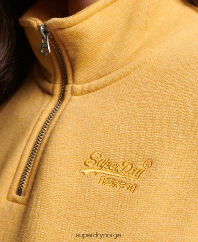Superdry gul klær 86P46D3372 Henley sweatshirt med vintage logo i økologisk bomull kvinner