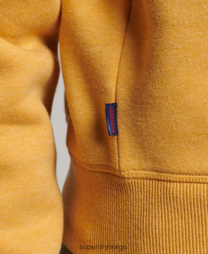 Superdry gul klær 86P46D3372 Henley sweatshirt med vintage logo i økologisk bomull kvinner