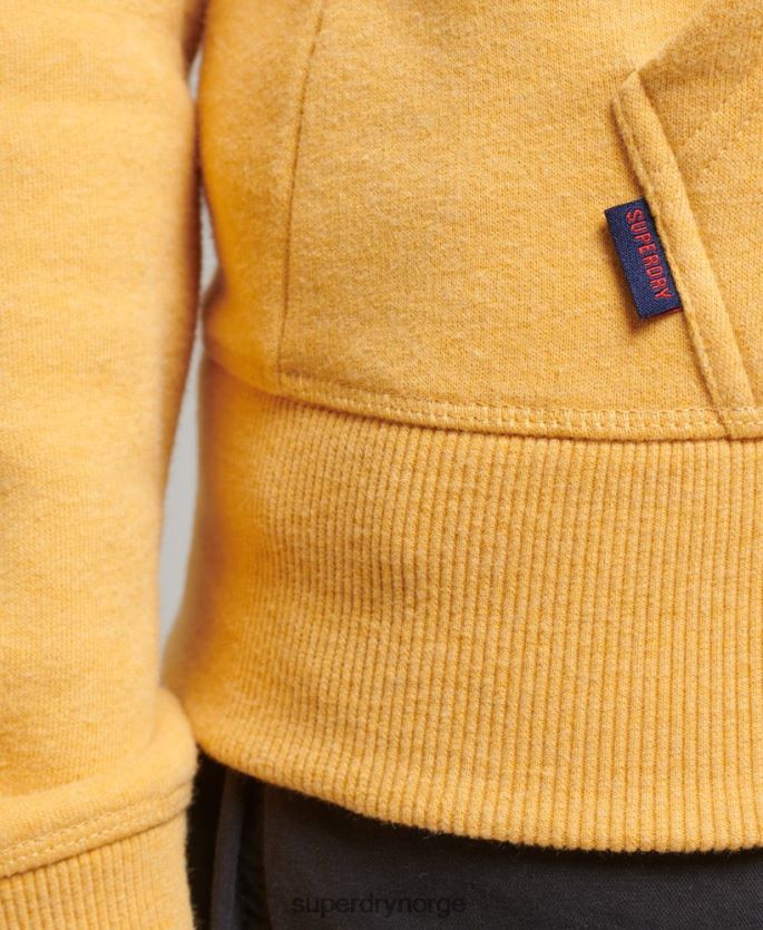 Superdry gul klær 86P46D3384 vintage hettegenser med glidelås i økologisk bomull kvinner